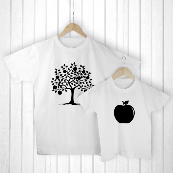 Personalised Daddy and Me Apple White T-Shirts
