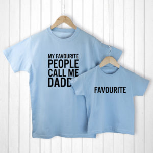 Personalised Daddy and Me Favourite People Blue T-Shirts