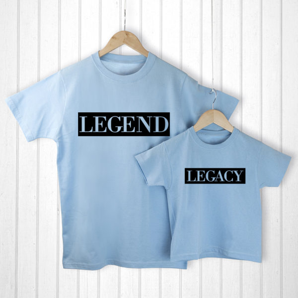 Personalised Daddy and Me Legendary Blue T-Shirts