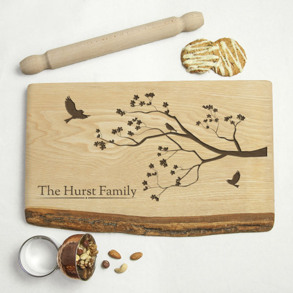 Personalised Family Tree Rustic Wood Serving Board