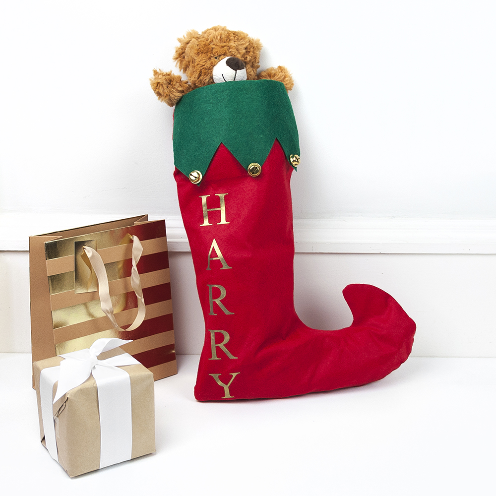 Personalised Festive Stocking with Jingle Bells