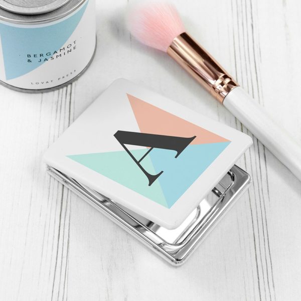 Personalised Geometric Rectangle Compact Mirror - Spring