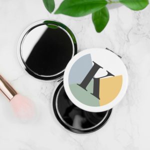 Personalised Geometric Round Compact Mirror - Summer