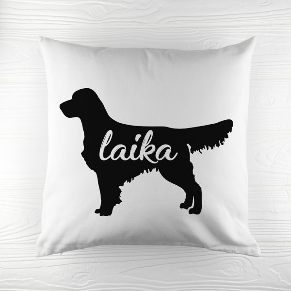 Personalised Golden Retriever Silhouette Cushion Cover