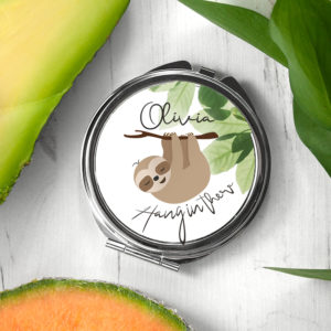 Personalised Hang In There Round Compact Mirror