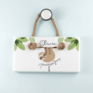 Personalised Hang In There White Hanging Sign