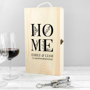 Personalised HOME Double Wine Box