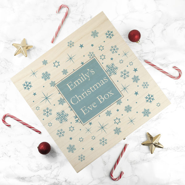 Personalised Ice Blue Snowflake Christmas Eve Box