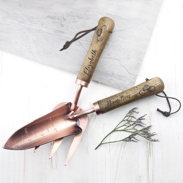 Personalised Luxe Copper Trowel and Fork Set