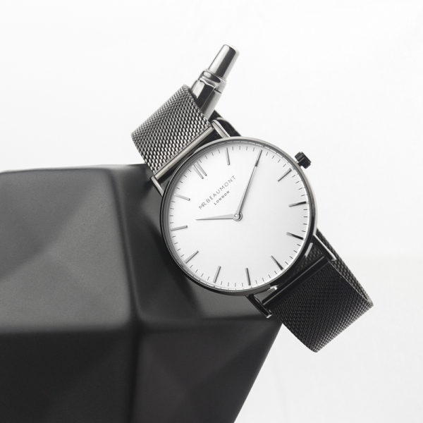 Personalised Men's Metallic Charcoal Grey Watch