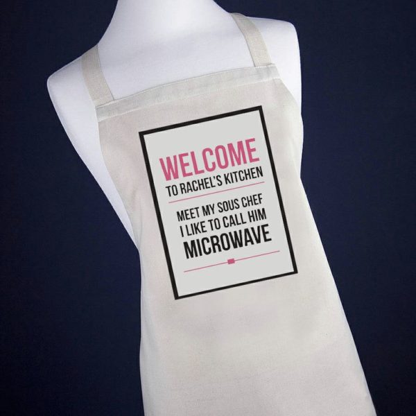 Personalised Microwave Apron Pink or Blue