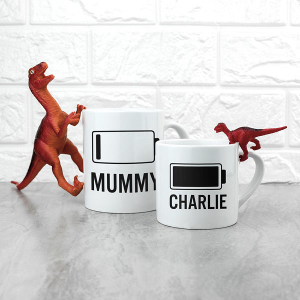 Personalised Mummy & Me Low Battery Mugs