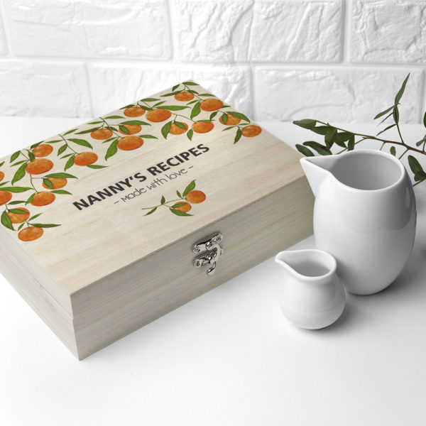 Personalised Orange Grove Recipe Box