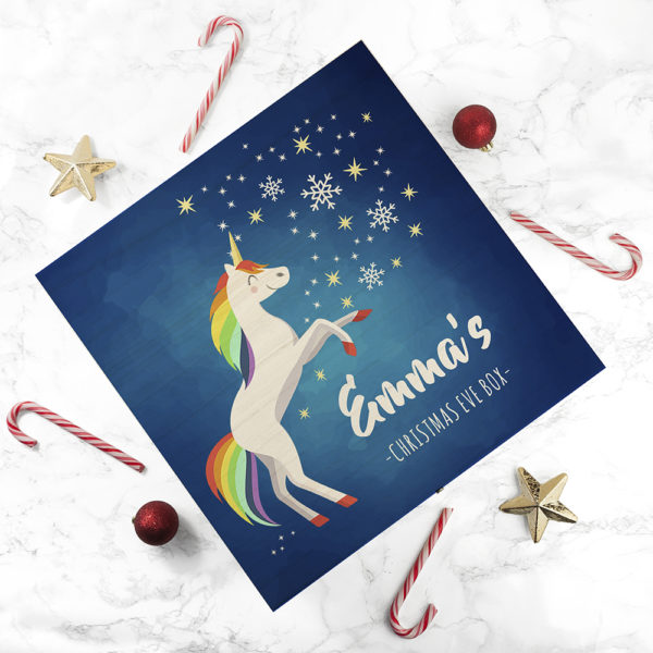 Personalised Rainbow Unicorn Christmas Eve Box