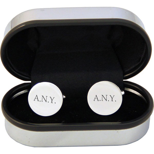 Personalised Round Silver Plated Cufflinks