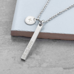 Personalised Sleek Bar and Disc Necklace