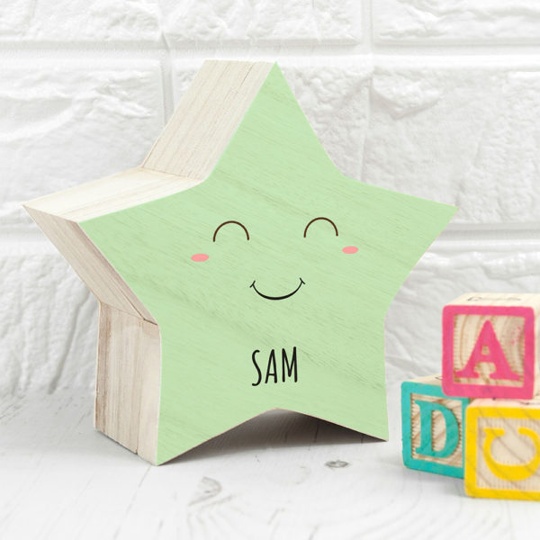 Personalised Smiling Star Pastel Trinket Box