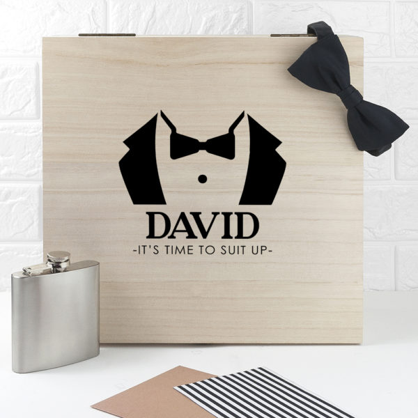 Personalised Suit Up Wedding Box