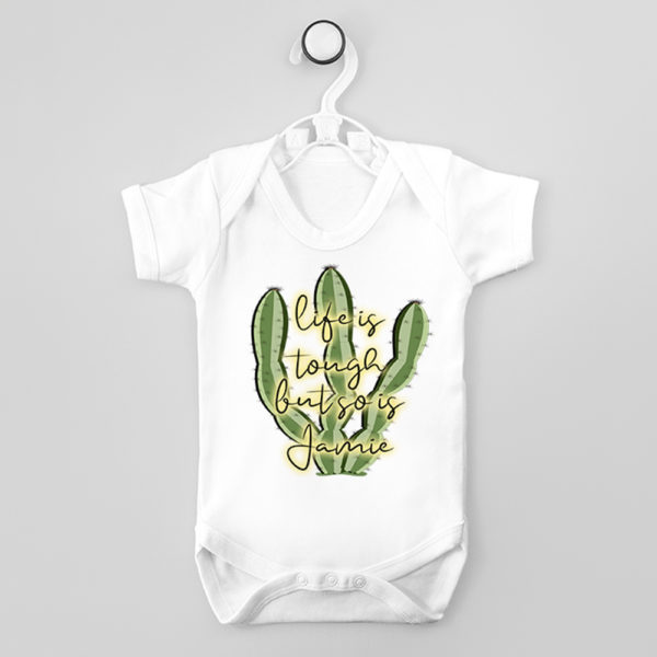 Personalised Tough as Cactus Baby Grow