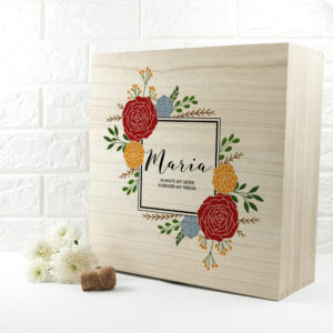 Personalised Vibrant Flower Frame Bridesmaid Box