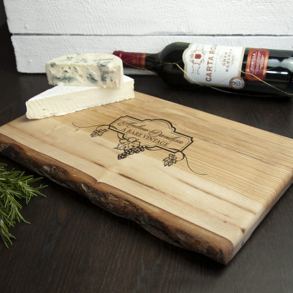 Personalised Wine And Cheese Rustic Wood Platter