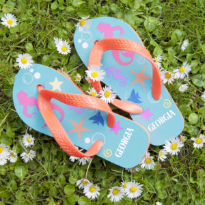 Under The Sea Mermaid Child’s Personalised Flip Flops Under The Sea Mermaid Child's Personalised Flip Flops