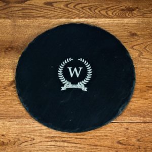 Initial Of Honour Round Slate Cheese Board