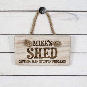 CAUTION: MAN STUFF Personalised Wooden Sign CAUTION: MAN STUFF Personalised Wooden Sign