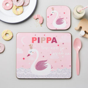 Personalised Kid’s Swan Placemat Set Personalised Kid's Swan Placemat Set