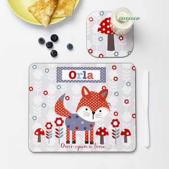 Personalised Woodland Fox Placemat Set