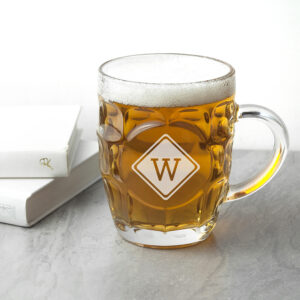Diamond Monogrammed Dimpled Beer Glass