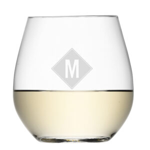 Monogrammed Stemless White Wine Glass Monogrammed Stemless White Wine Glass