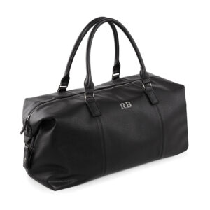 Monogrammed Vegan Leather Weekender Holdall Monogrammed Vegan Leather Weekender Holdall