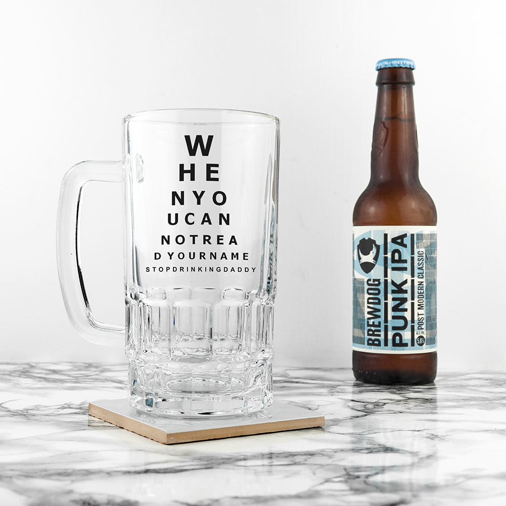 Opticians Chart Beer Glass Tankard