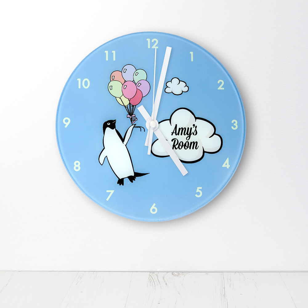 Percy Penguin Personalised Wall Clock Percy Penguin Personalised Wall Clock