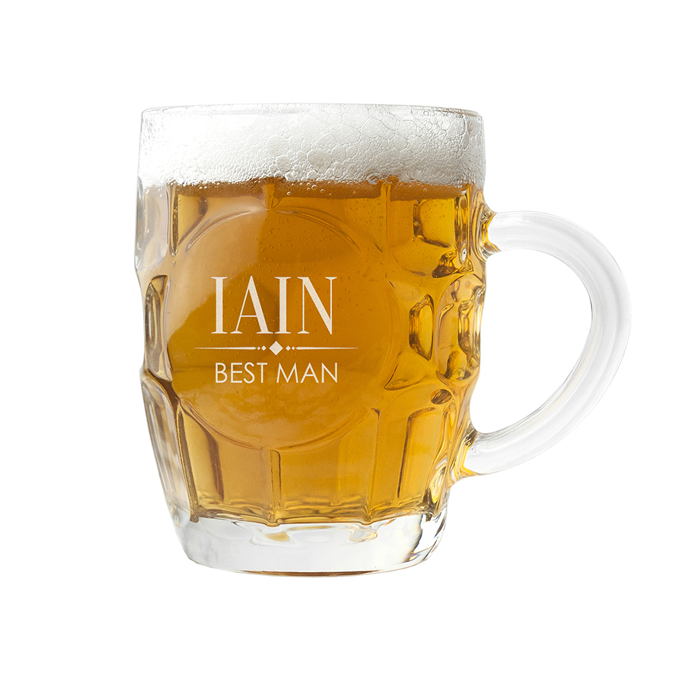 Personalised Wedding Dimpled Beer Glass Personalised Wedding Dimpled Beer Glass