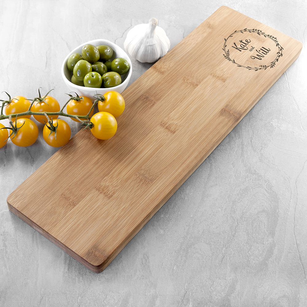 Personalised Couple’s Wreath Serving Board Personalised Couple's Wreath Serving Board