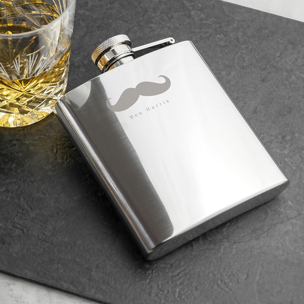 Moustache 6oz Hip Flask Moustache 6oz Hip Flask