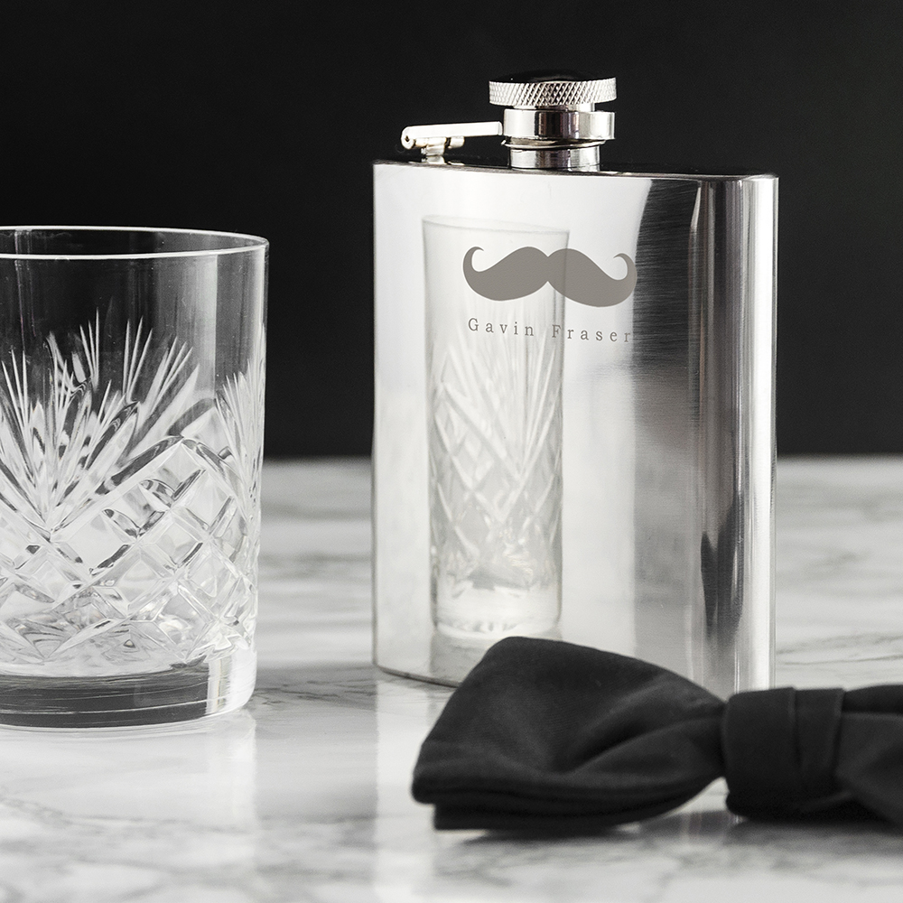 Moustache 6oz Hip Flask Moustache 6oz Hip Flask