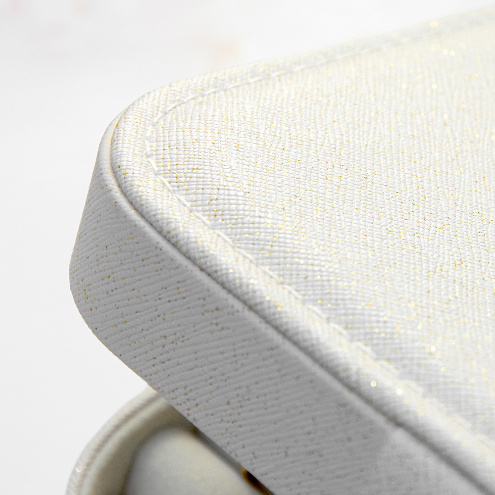 White Glitter Jewellery Case Treat Republic White Glitter Jewellery Case