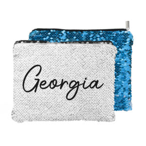 Personalised Kids Hidden Message Sequin Pencil Case – Blue Personalised Kids Hidden Message Sequin Pencil Case - Blue