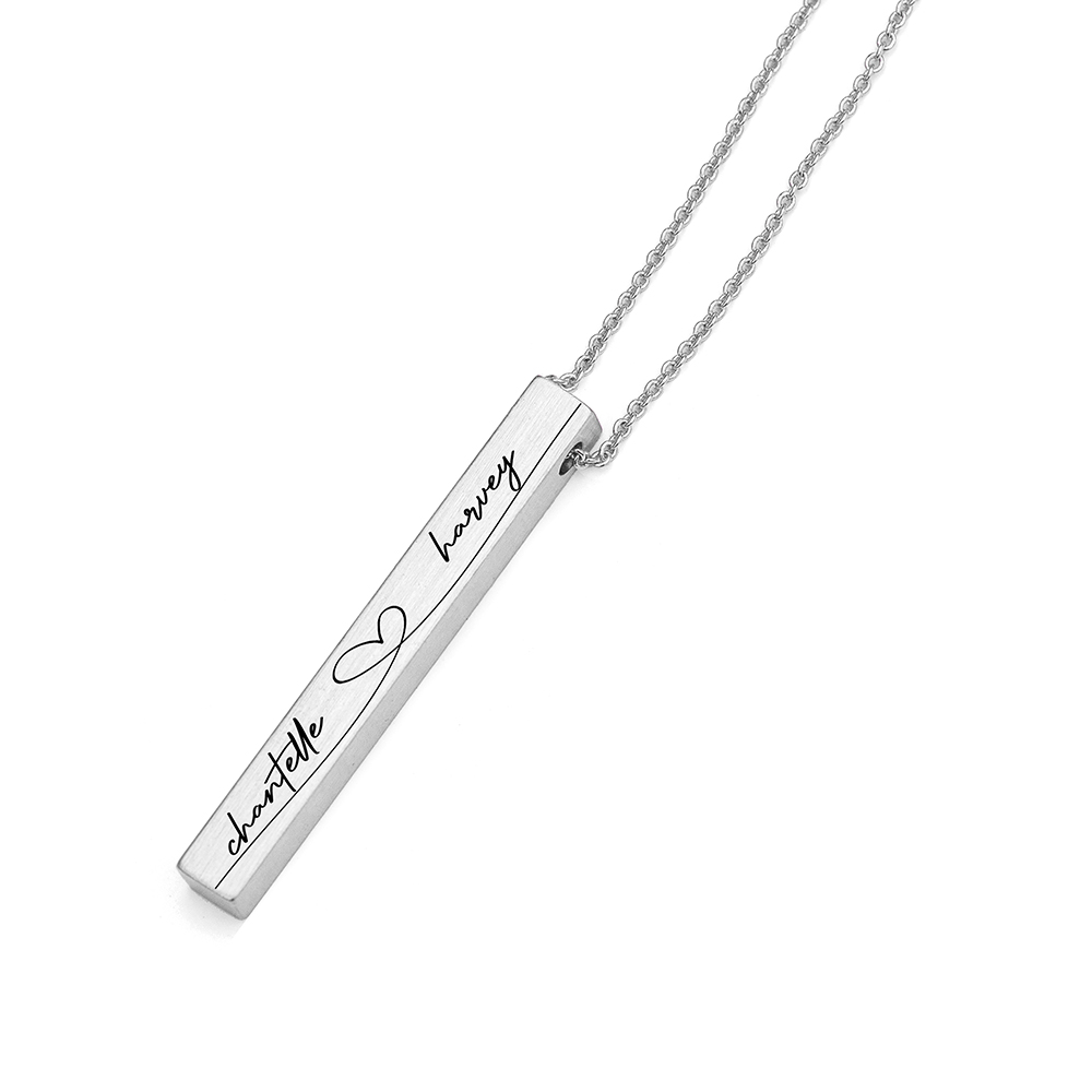 Personalised Forever and Always Vertical Bar Necklace Personalised Forever and Always Vertical Bar Necklace