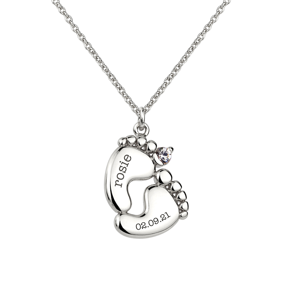 Personalised Baby Feet Plated Necklace Personalised Baby Feet Plated Necklace