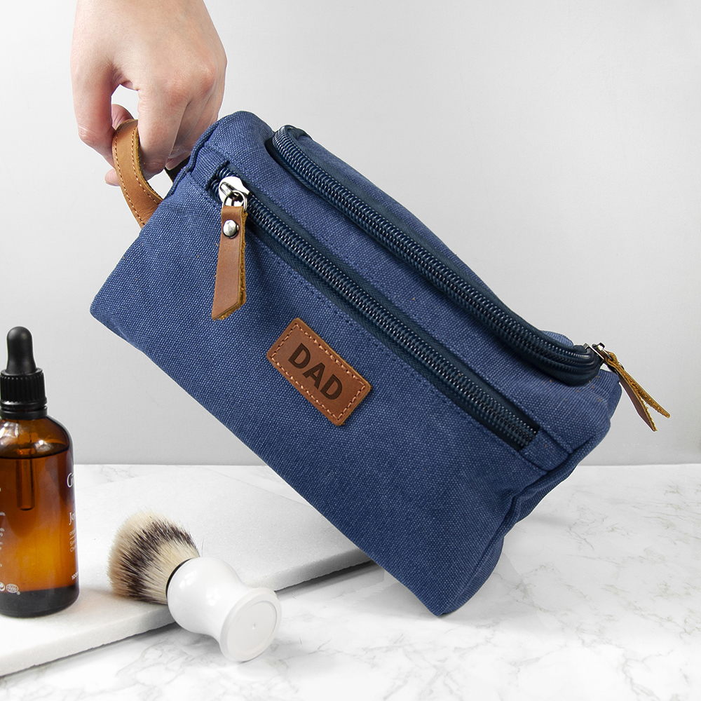 Personalised Jetsetter Denim Wash Bag Blue Personalised Jetsetter Denim Wash Bag Blue