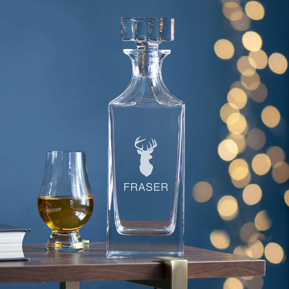Personalised Timeless Stag Square Decanter Personalised Timeless Stag Square Decanter