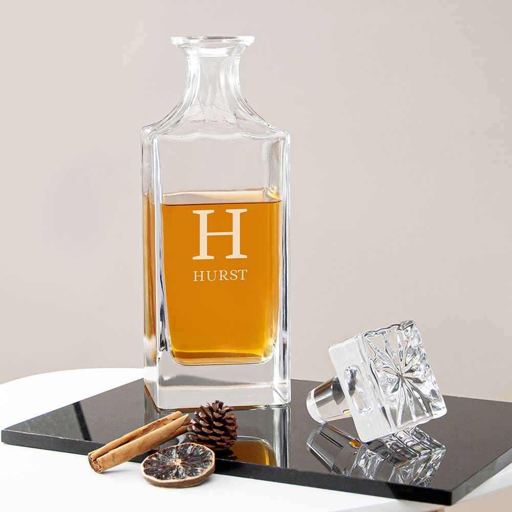 Personalised Classic Monogram Square Decanter Personalised Classic Monogram Square Decanter