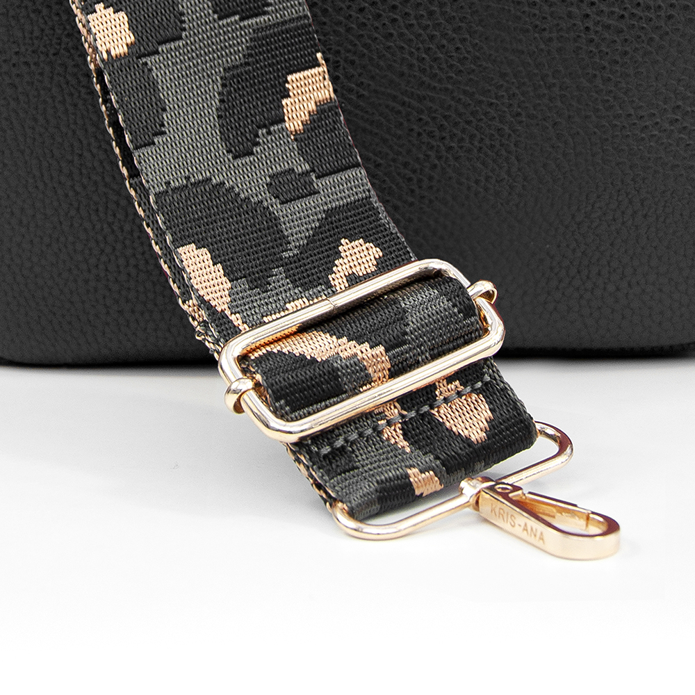 Personalised Vegan Leather Crossbody Bag in Black Personalised Vegan Leather Crossbody Bag in Black