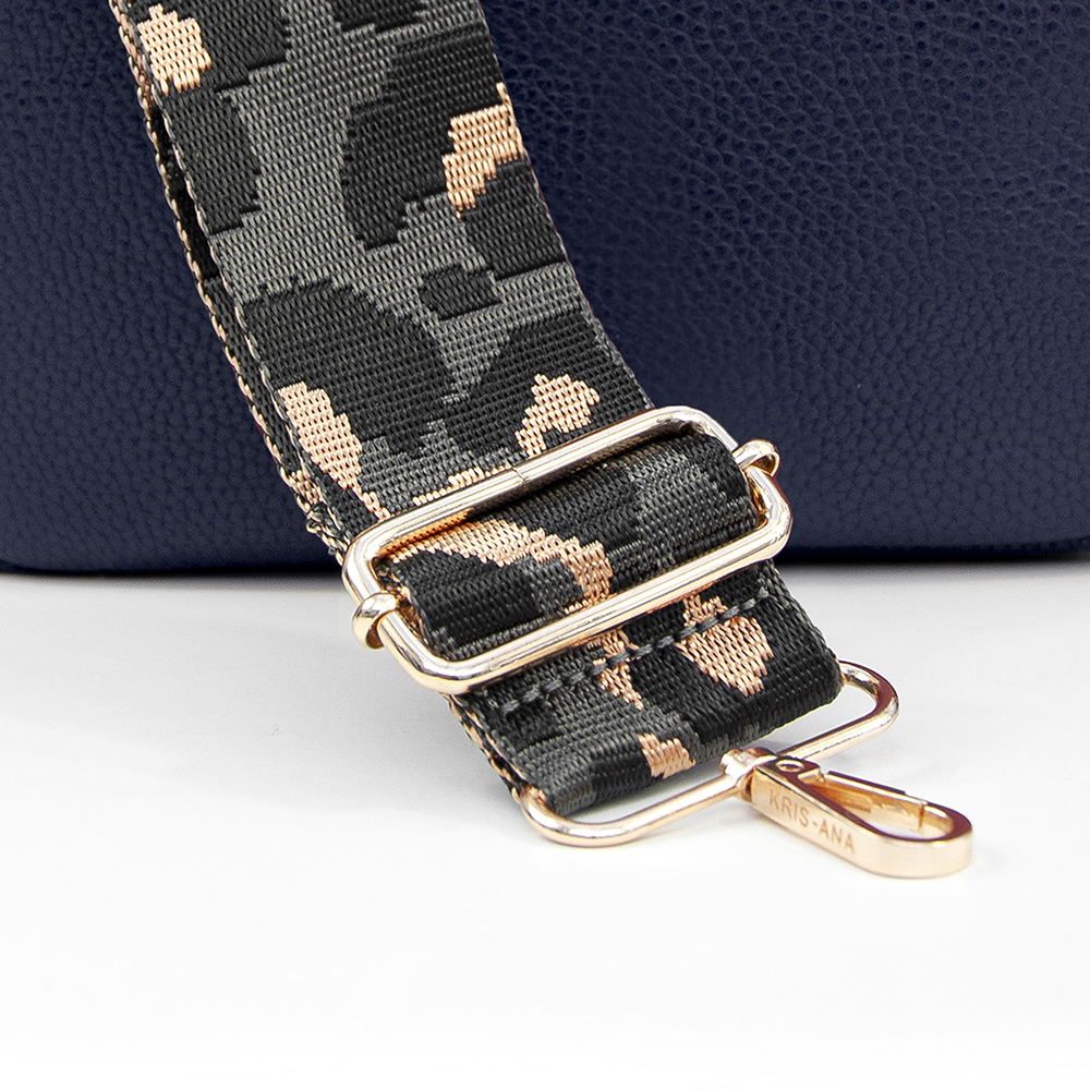 Personalised Vegan Leather Crossbody Bag in Navy Personalised Vegan Leather Crossbody Bag in Navy