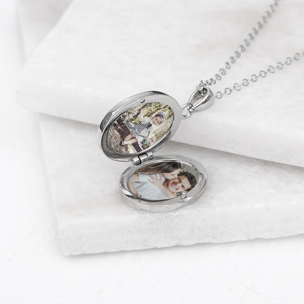 Personalised Oval Photo Locket Personalised Oval Photo Locket