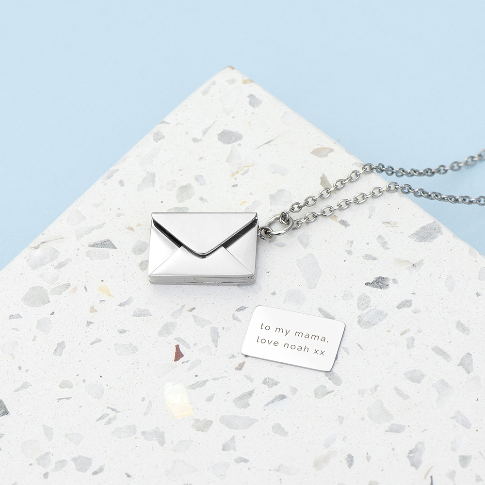 Personalised Secret Message Envelope Necklace Personalised Secret Message Envelope Necklace
